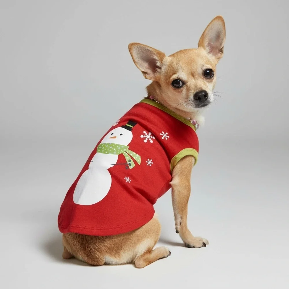 Snowman Holiday Christmas Dog Tee